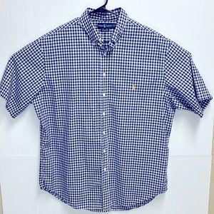 Ralph Lauren Mens Short Sleeve Button Down Yellow Pony Sz 2XLTall ClassicFit B39